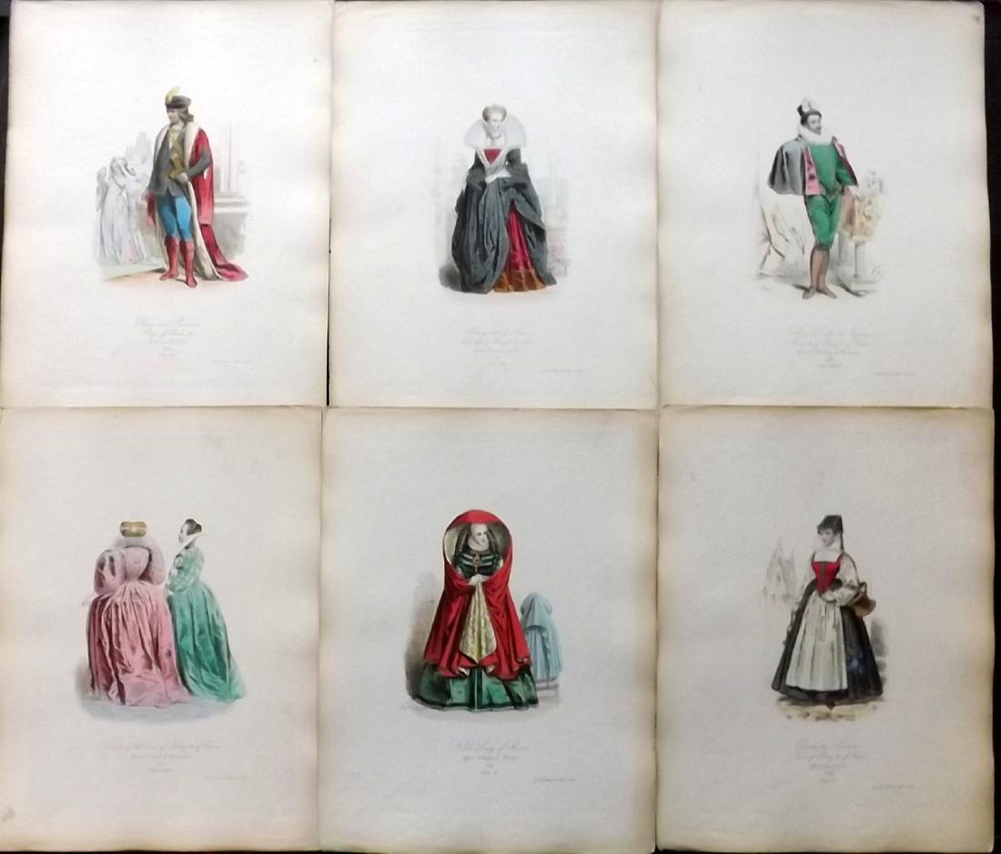Pauquet, Hippolyte 1868 Lot of 6 Col French Costume (1 of 2)