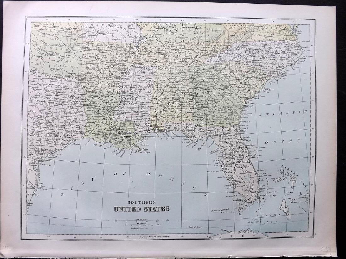 Bryce, James 1881 Map of South USA. Texas, Florida, etc (1 of 1)