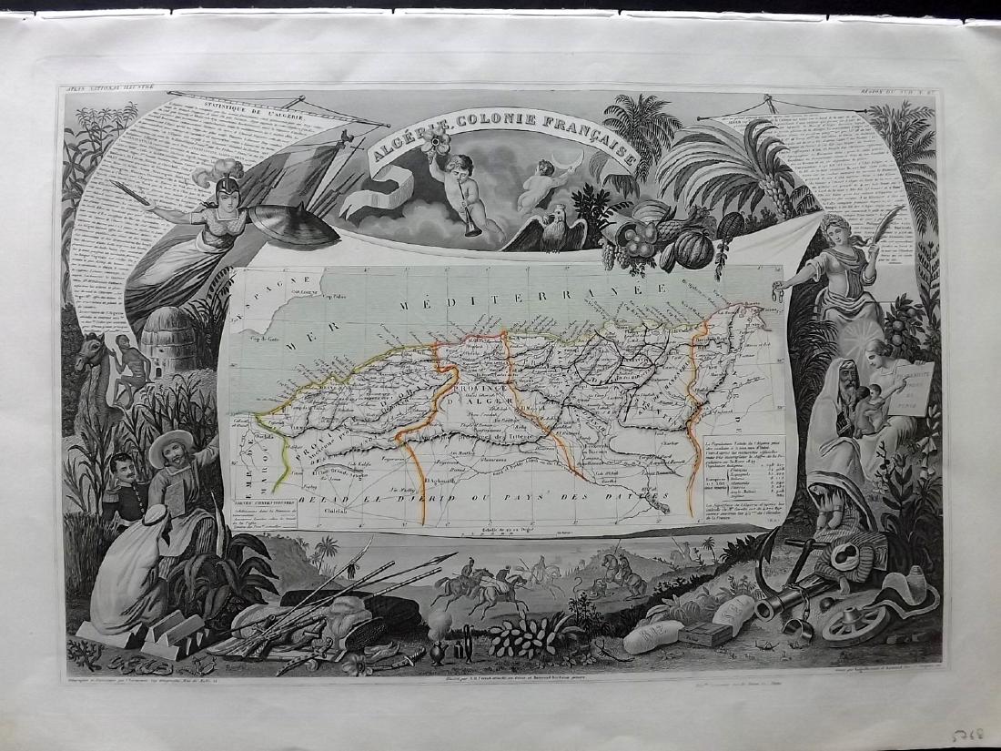 Levasseur, Victor 1859 Decorative Map of Algeria (1 of 1)
