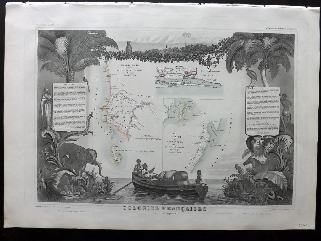 Levasseur, Victor 1859 Map of Senegal, Madagascar (1 of 1)
