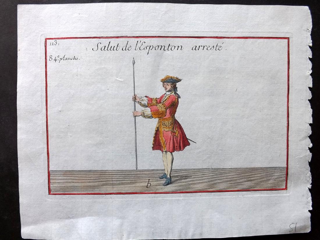 Girard, Pierre 1755 Hand Colored Pikeman Print (1 of 1)