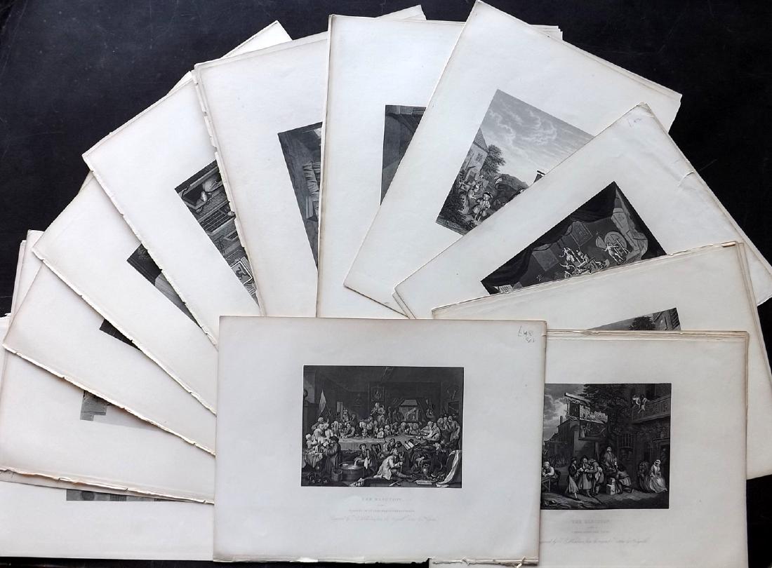 Hogarth, William C1860 Lot of 33 Steel Engravings (1 of 3)