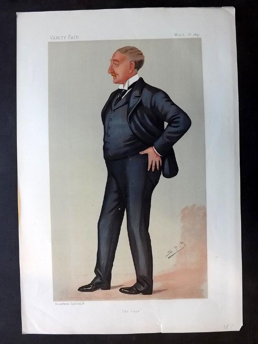 Vanity Fair Print 1891 Cecil Rhodes, Spy Cartoon (1 of 1)
