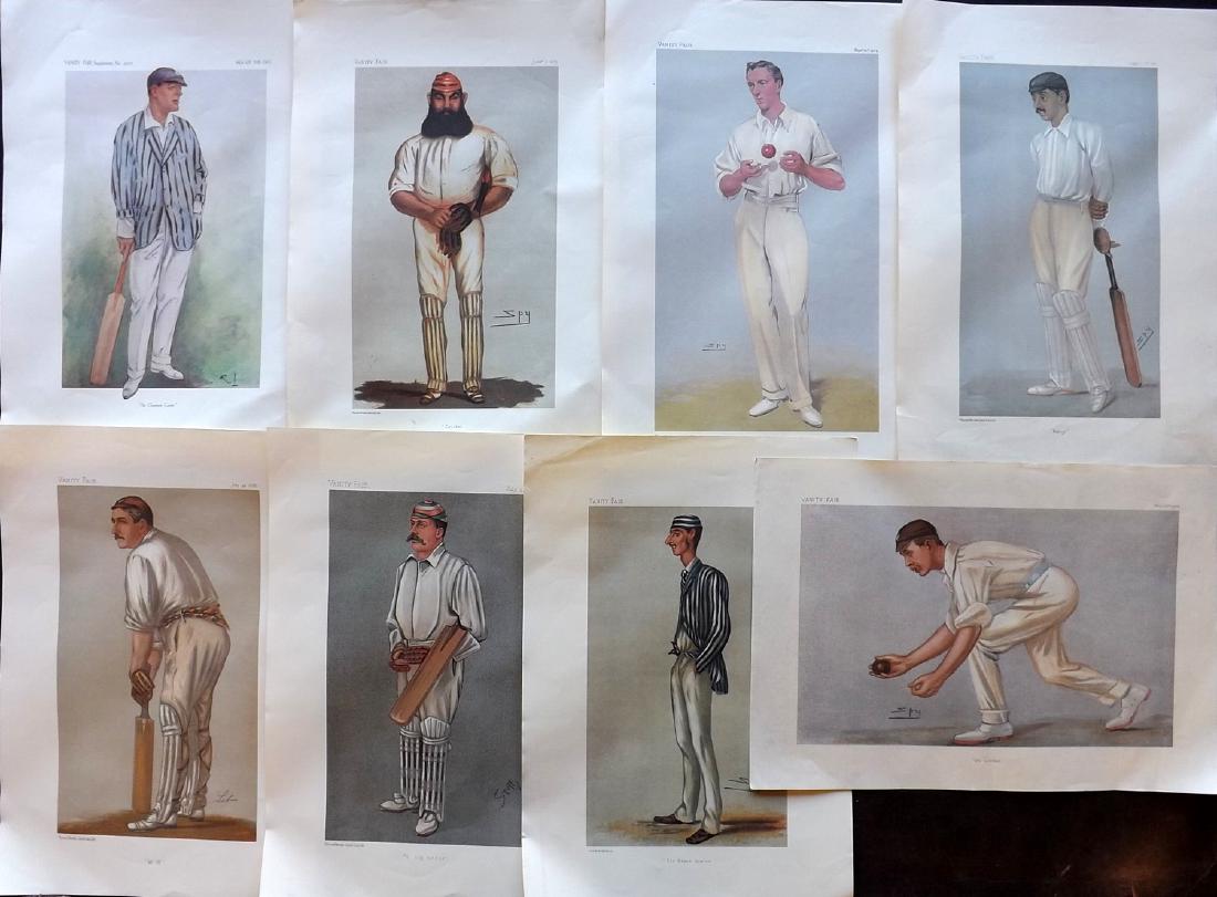 Vanity Fair Prints REPRODUCTIONS Lot of 8 Cricketers (1 of 2)