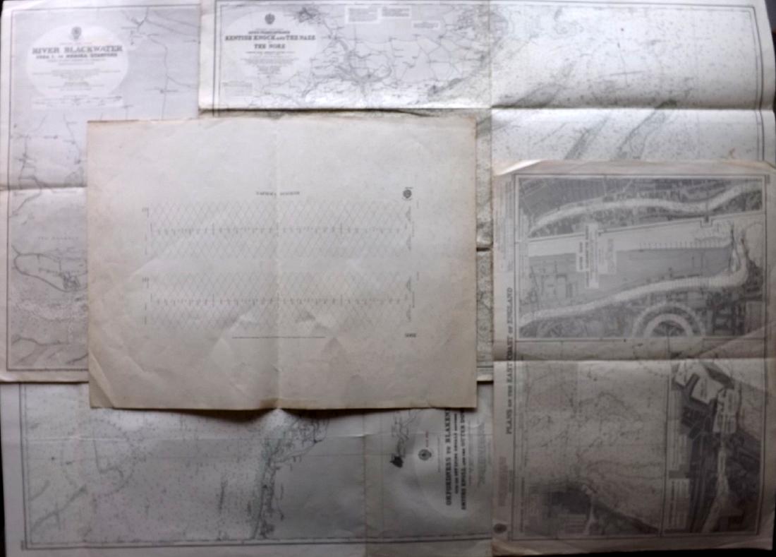 Admiralty Charts 1950's Lot of 4+. Large Maps (1 of 5)
