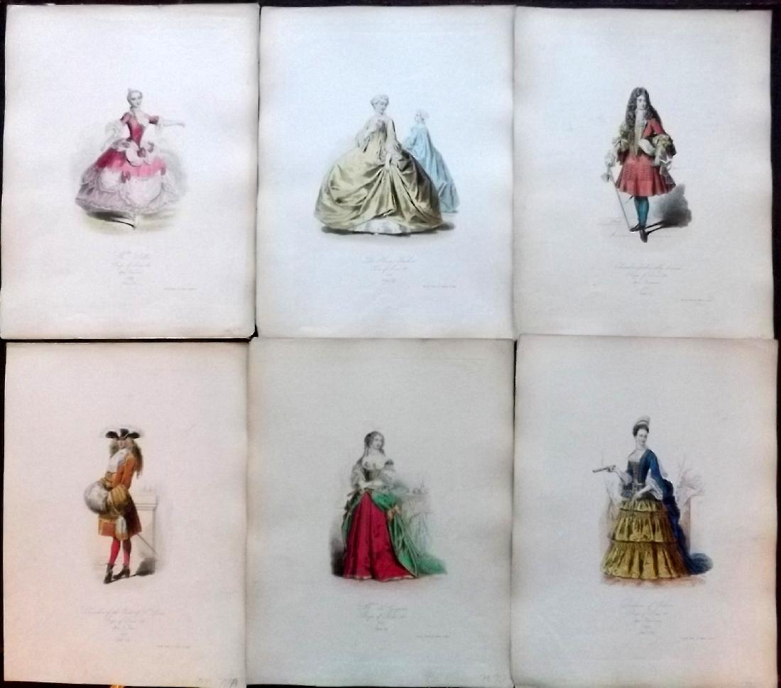 Pauquet, Hippolyte 1868 Lot of 6 Col French Costume (1 of 2)