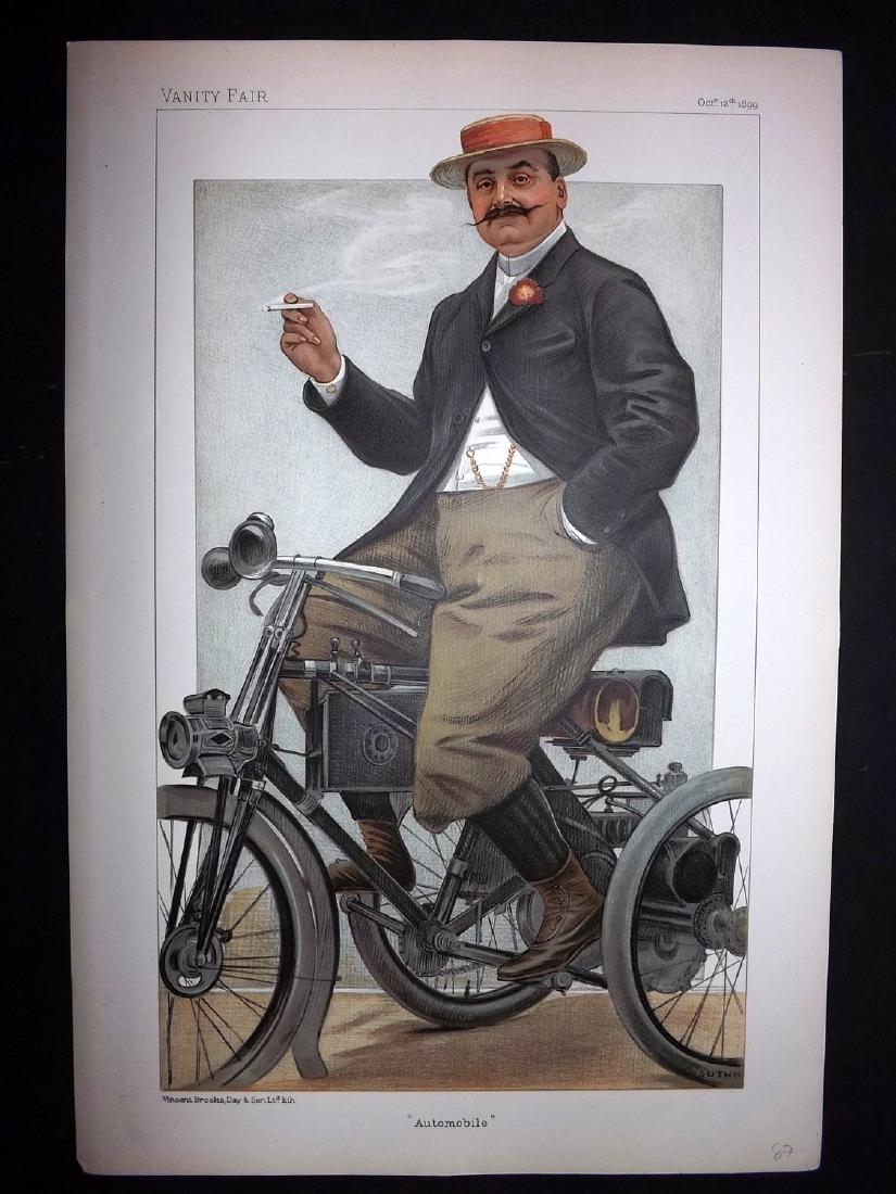 Vanity Fair Print 1899 The Comte De Dion, Automobile (1 of 1)