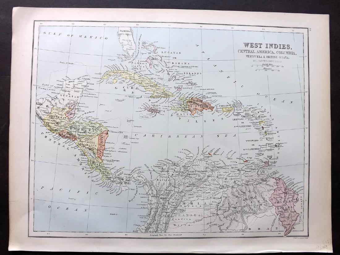 Bryce, James 1881 Map of West Indies, Caribbean (1 of 1)