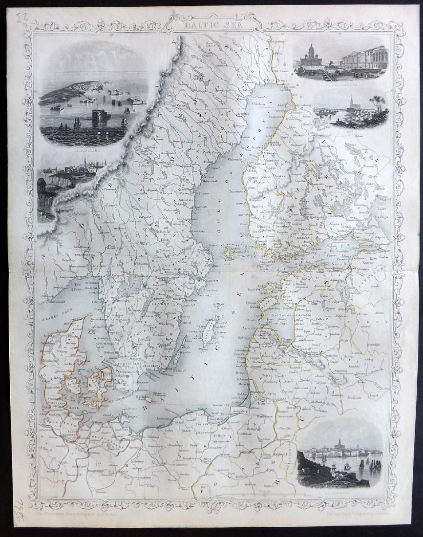 Rapkin, John 1858 Map of The Baltic Sea. Tallis: Steel Engraved Map Published 1858 by the London Printing and Publishing Co., London for "The History Of The War With Russia: Giving Full Details Of The Operations Of The Allied Armies" by Henry Tyrrel