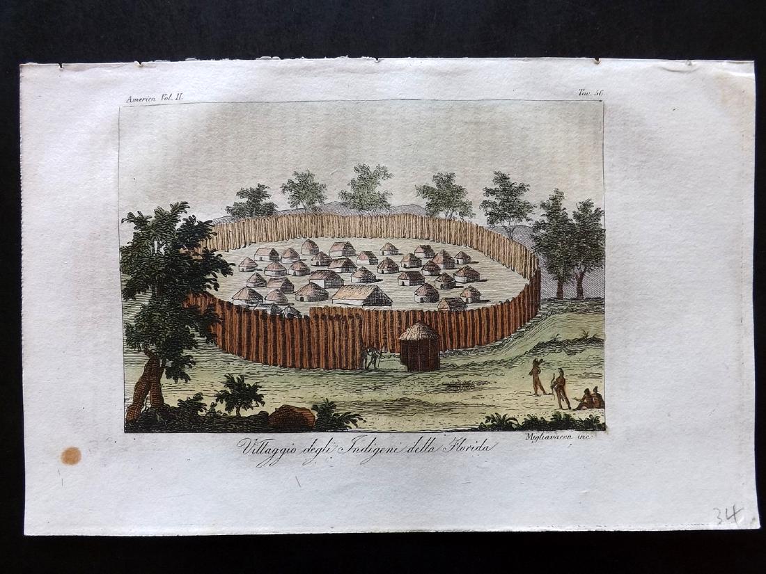 Ferrario, Giulio 1827 HC Print. Florida Village, USA (1 of 1)