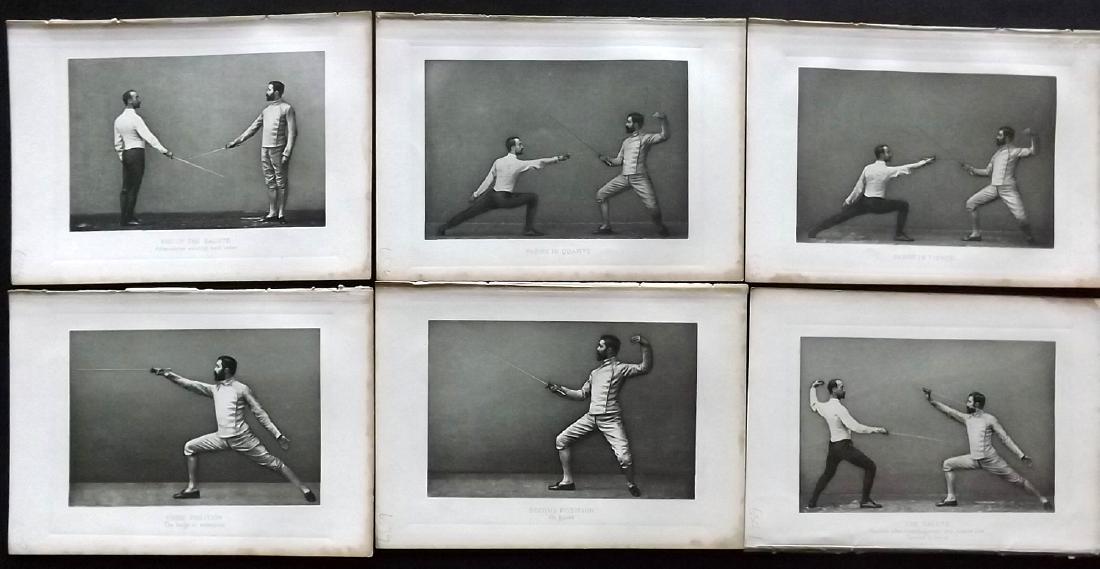 Sword Fencing 1889 Lot of 6 Prints. Badminton Library (1 of 2)