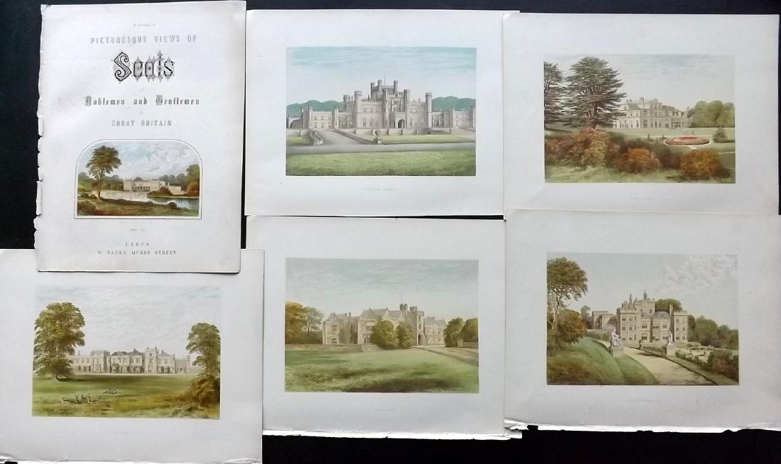 Morris Seats C1870 Lot of 6 Colour Woodblock Views (1 of 2)