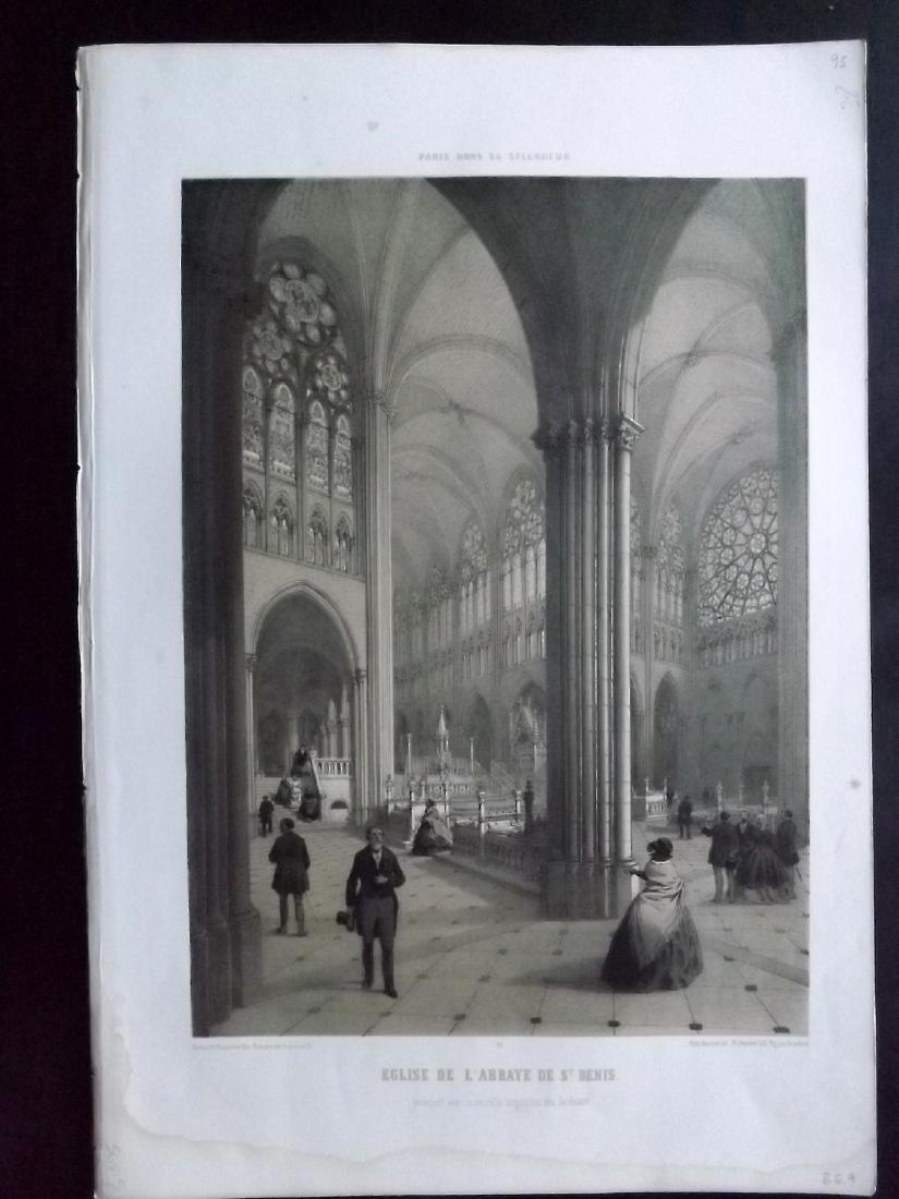 Paris dans sa Splendeur 1863 LG Print. Abbaye St. Denis (1 of 1)