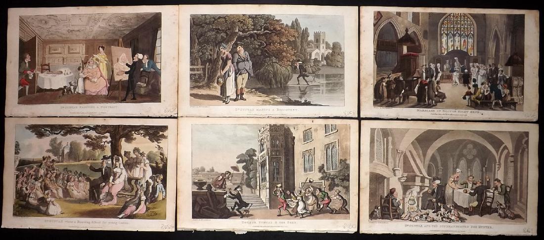 Rowlandson, Thomas 1820 Lot of 6 HC Dr. Syntax Prints (1 of 2)
