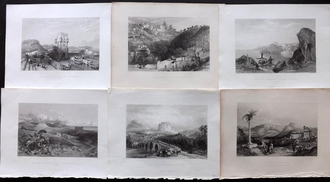 Italy & Sicily 1840 Lot of 6 Prints from Wright's Med. (1 of 2)