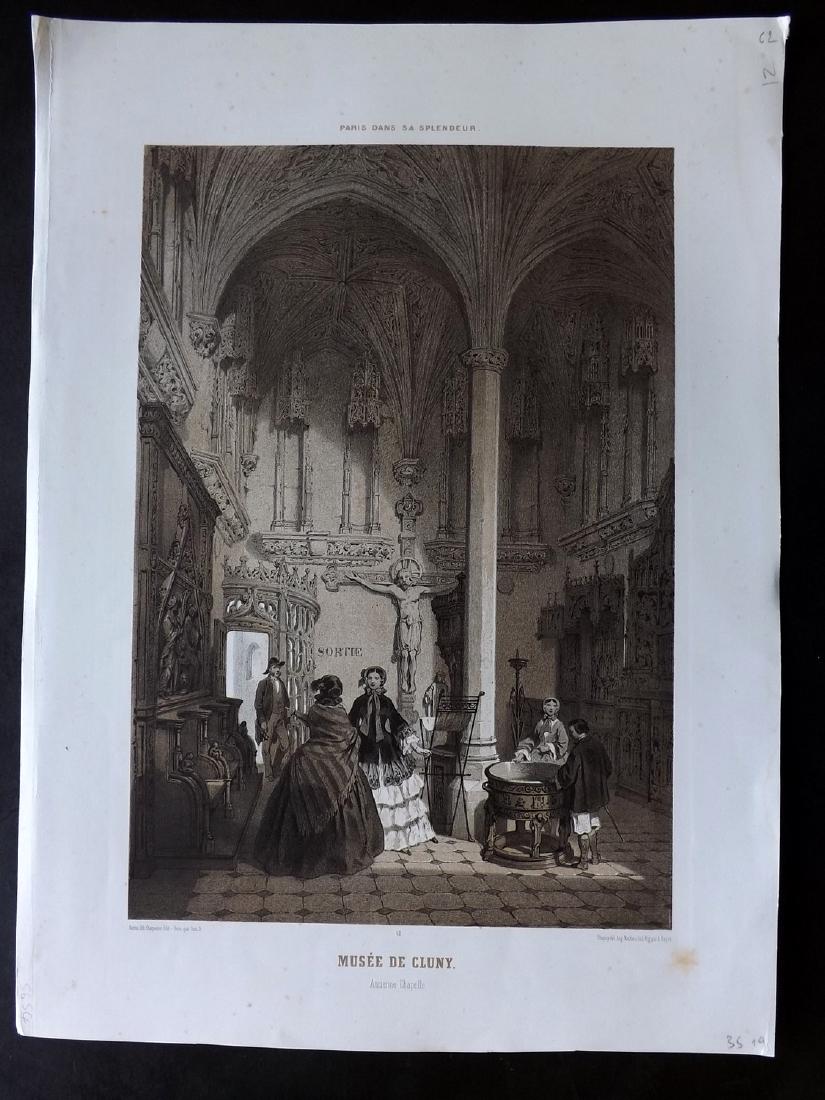 Paris dans sa Splendeur 1863 LG Print. Musee Cluny: Lithograph Published 1861-63, Paris for "Paris dans sa Splendeur" Edited by Henri Charpentier. Mostly Drawn by Felix Bonoist, and Lithographed by Benoist and others. Paper Size: 19 x 13 inch (48 x 33c