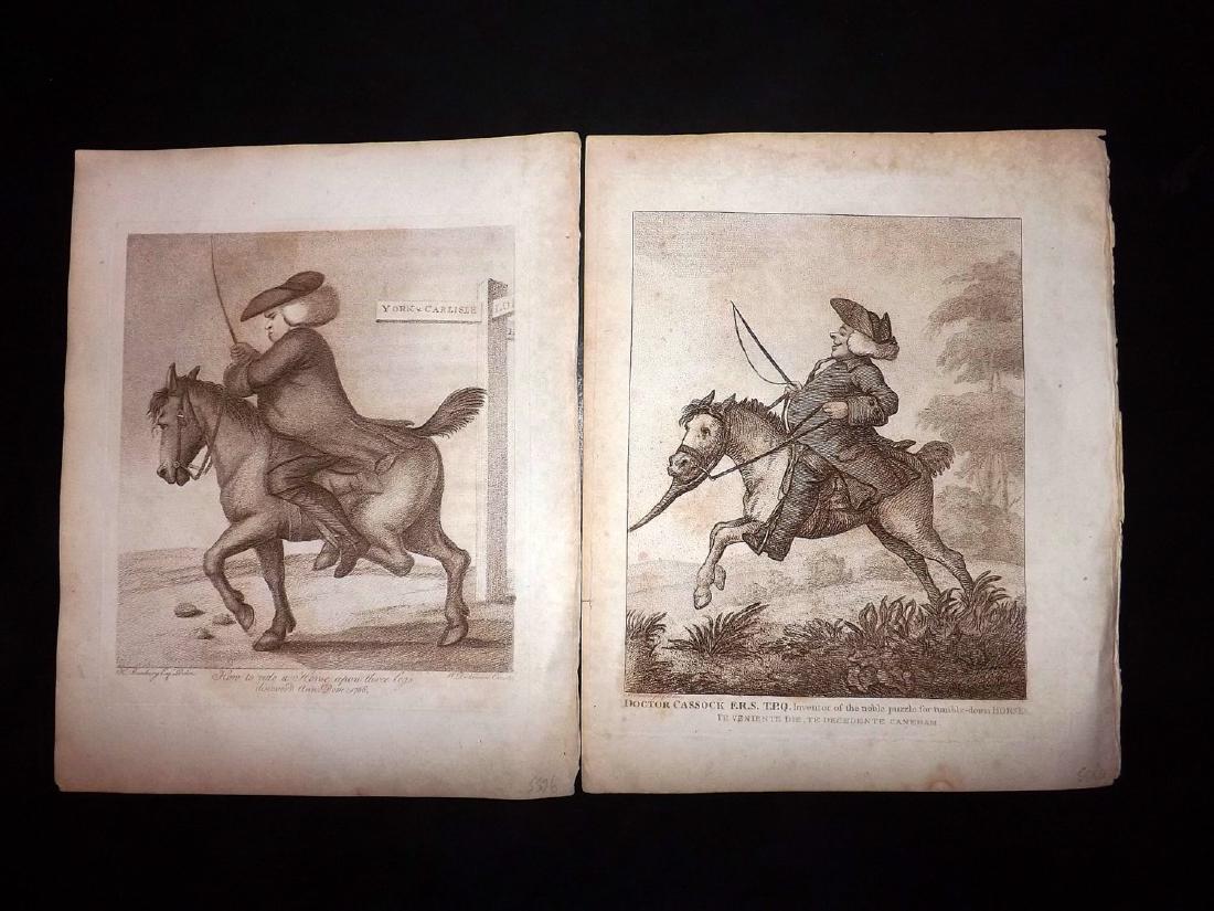 Bunbury, Henry 1808 Pair of Horse Satire Prints (1 of 2)