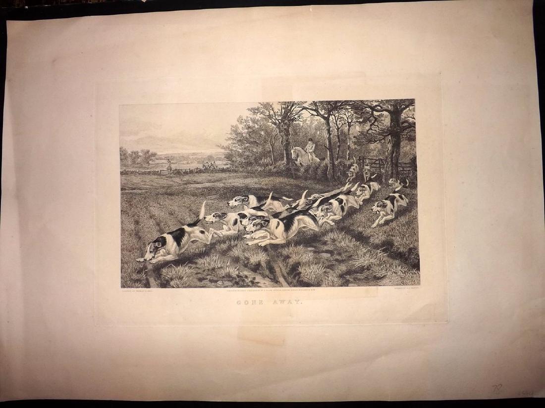 Hester after Thomas Blinks 1883 LG Etching. Foxhunting (1 of 2)