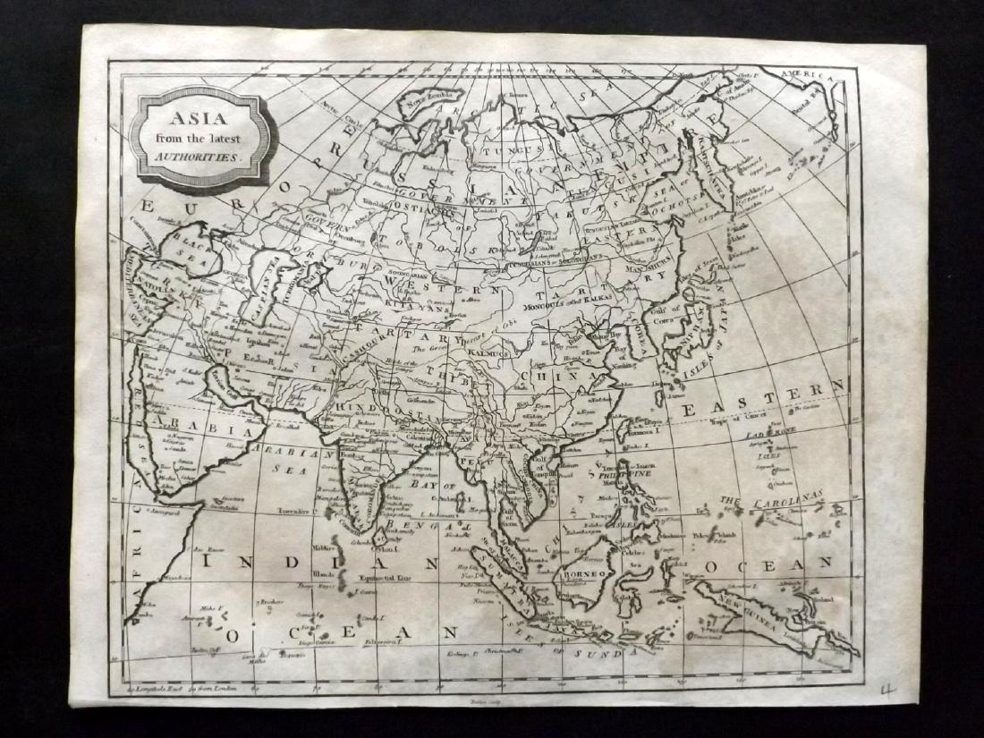 Barlow 1807 Antique Map of Asia Continent: Copper Engraved Map Published 1807 by Brightly & Kinnersley, Bungay, England for "A General View of the World, Geographical, Historical and Philosophical" by The Rev. E. Blomfield. Maps Engraved by Ba