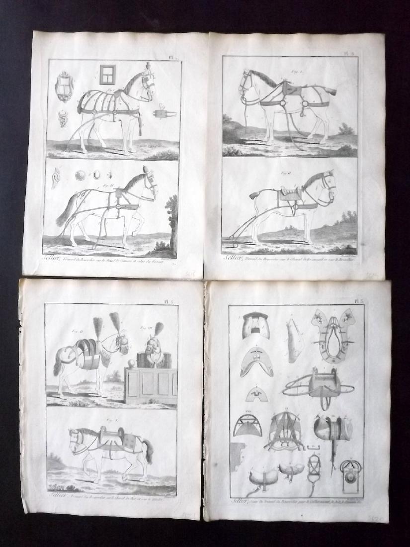 Diderot, Dennis C1790 Lot of 4 Prints. Horse Saddles (1 of 2)