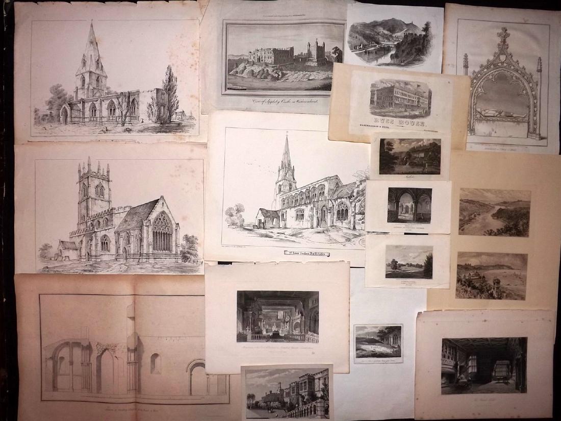 British Views 18th-19th Century Lot of 16 Engravings (1 of 2)