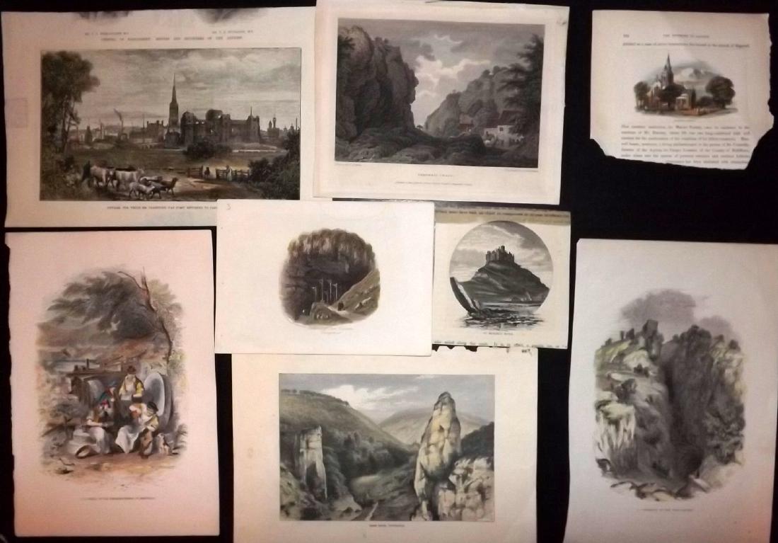 Hand Coloured British Views 19th Cent Lot of 8 (1 of 2)