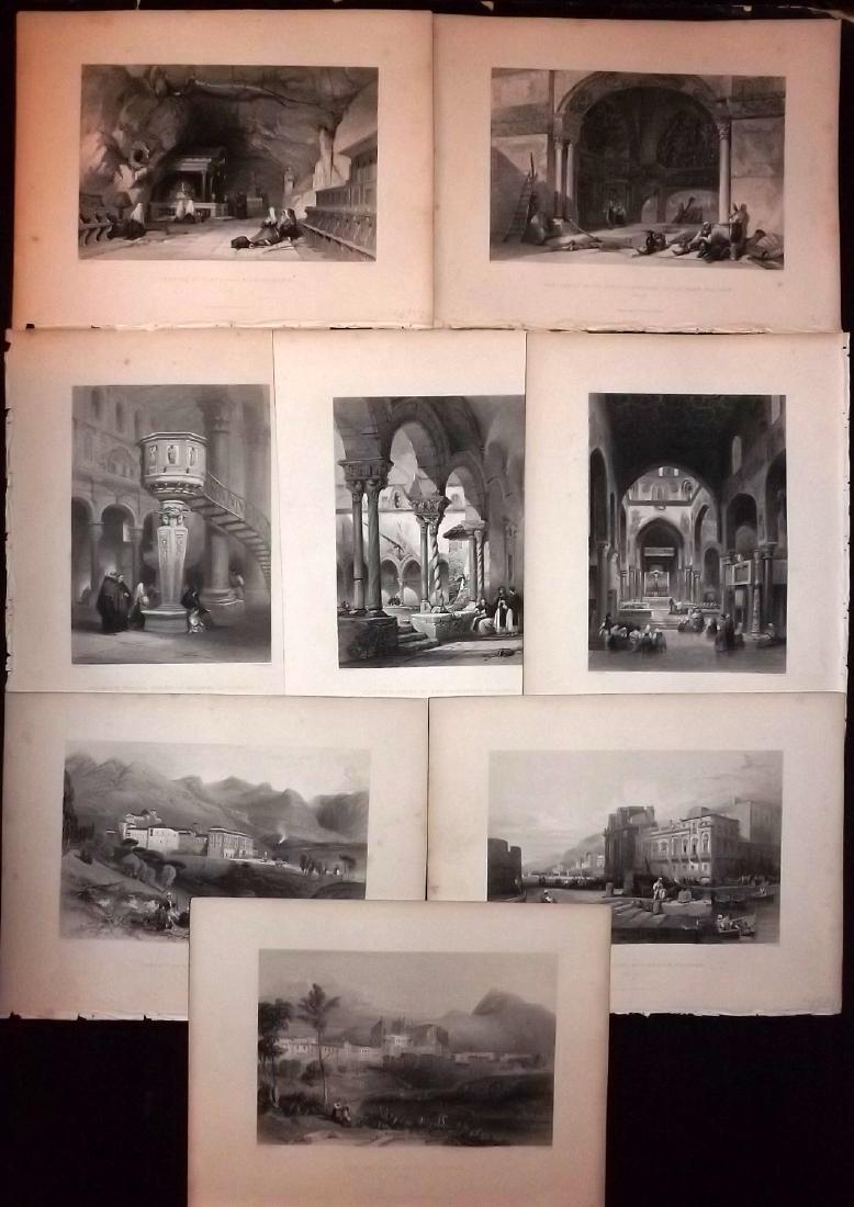 Italy Sicily 1840 Lot of 8 Prints from Wright's Med. (1 of 2)
