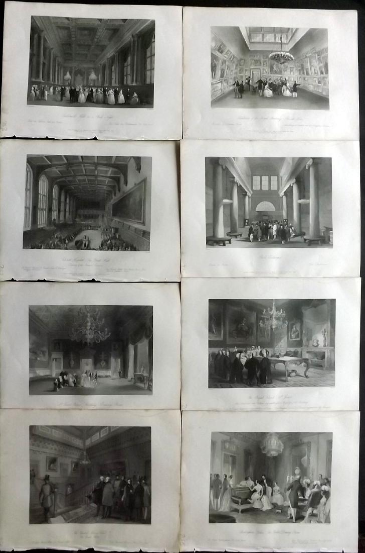 London Interiors 1844 Lot of 8 Steel Engravings: Steel Engraving Published 1841-4 by Joseph Mead, London for "London Interiors" Paper Size: 10.5 x 8 inch (27 x 21cm) Very minor water stain to margin edges. Otherwise fine