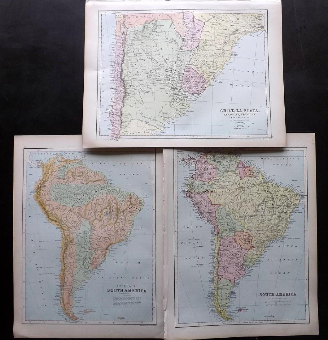 Bryce, James 1881 Group of 3 Maps. South America (1 of 2)