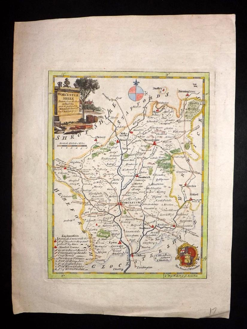 Kitchin, Thomas C1780 Hand Coloured Map of Worcester (1 of 1)
