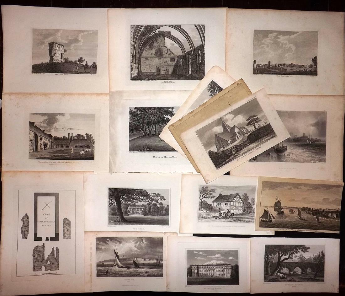 British Views 18th-19th Century Lot of 15 Sussex & Kent: 15 Copper and Steel Engravings, all Sussex and Kent. Examples by Shepherd, Neale, Gastineau, Bartlett/Finden, Grose and others. Paper Size: Up to 11 x 8 inch (28 x 21cm) Good Condition