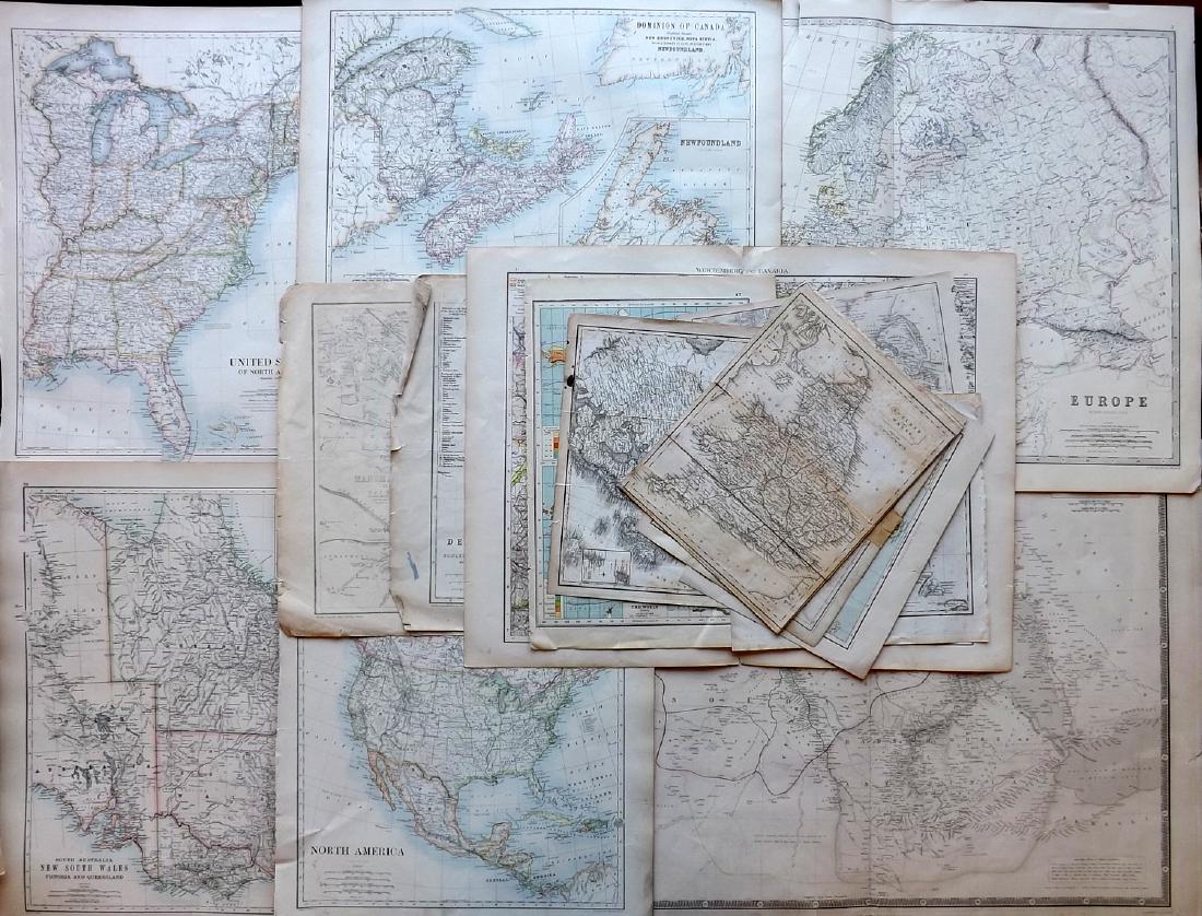 Maps 19th Century Mixed Lot of 15 (1 of 3)