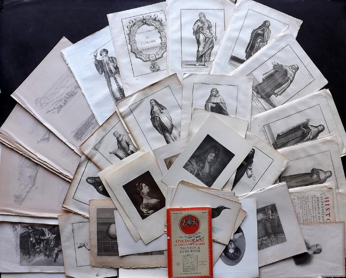 Mixed Prints 18th-19th Century Lot of 65 (1 of 6)