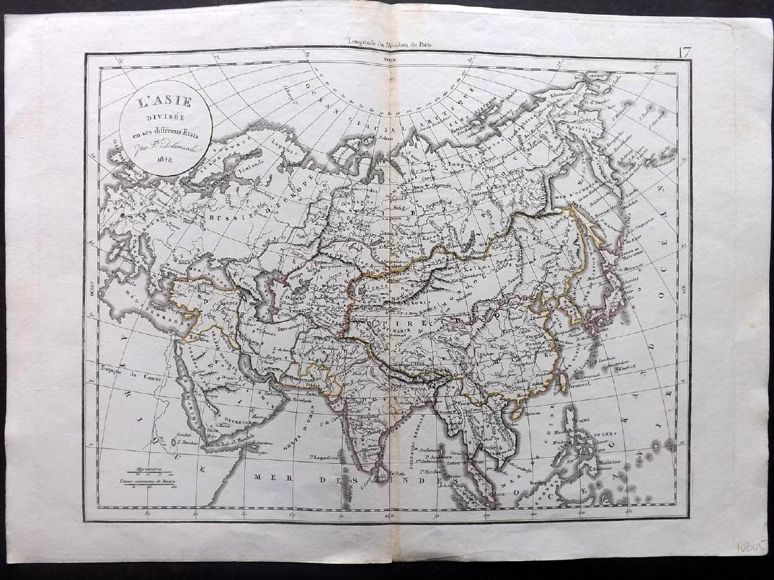 Delamarche, Felix 1829 Map of Asia Continent (1 of 1)