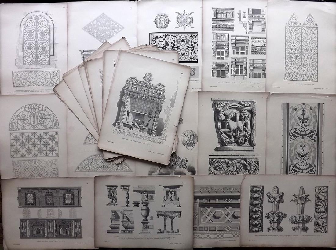 Engelhorn, J 1880 Lot 50 Ornamental Architecture Prints (1 of 3)