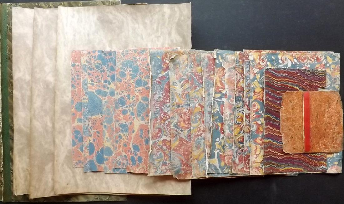 Marble End Papers 18th-19th Century Lot of 25 (1 of 4)