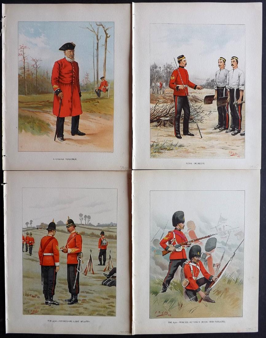 Military 1890 Lot of 4 Prints by Richards & Giles. (1 of 2)
