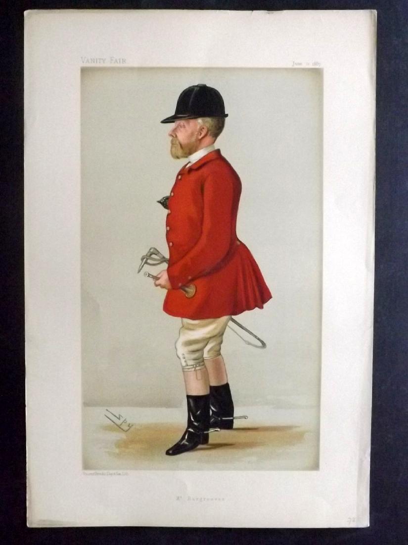 Vanity Fair Print 1887 John Hargreaves, Foxhunter: Chromolithograph Published 1887, London for "Vanity Fair" Paper Size: 15 x 11 inch (38 x 28cm) A little margin soiling. Very minor offsetting. Good Condition