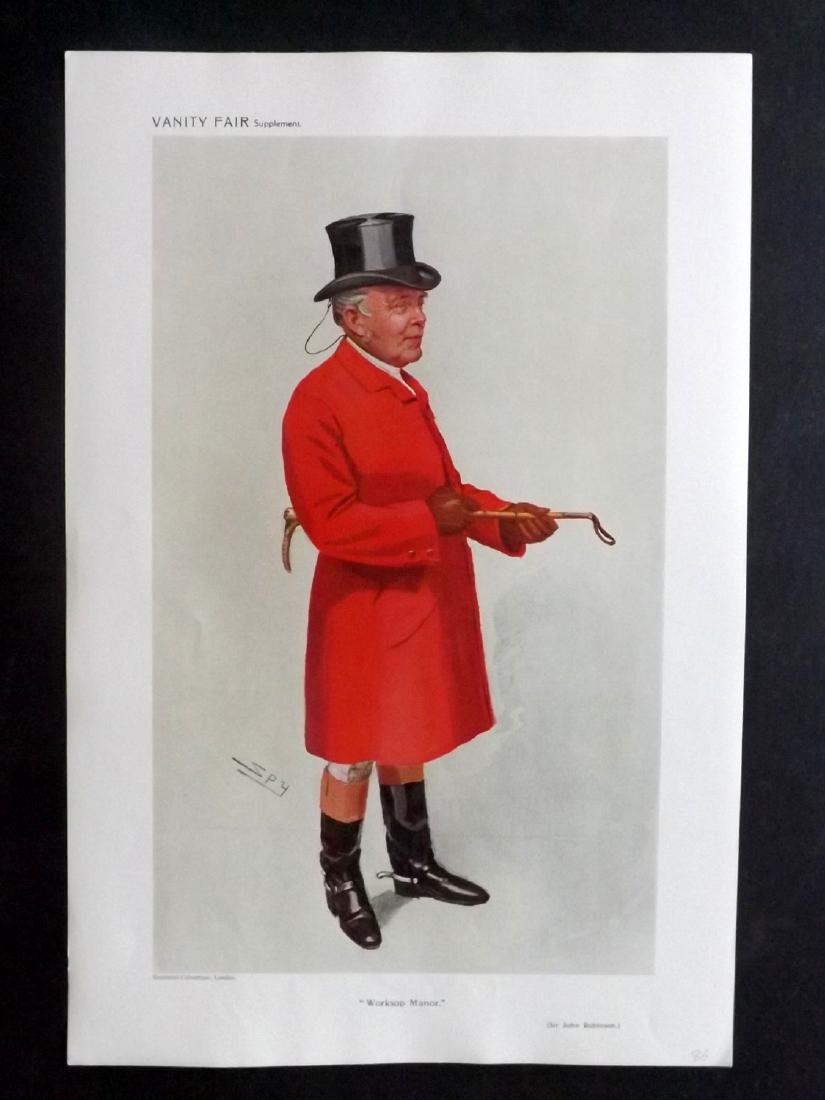 Vanity Fair Print 1911 John Robinson, Foxhunter: Chromolithograph Published 1911, London for "Vanity Fair" Paper Size: 15 x 11 inch (38 x 28cm) A little margin soiling. Very minor offsetting. Good Condition