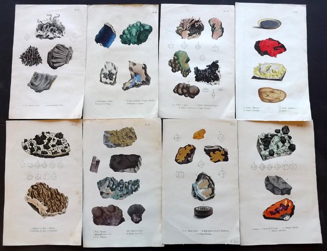 Stephenson, John 1838 Lot of 10 HC Minerals incl Gold (1 of 3)