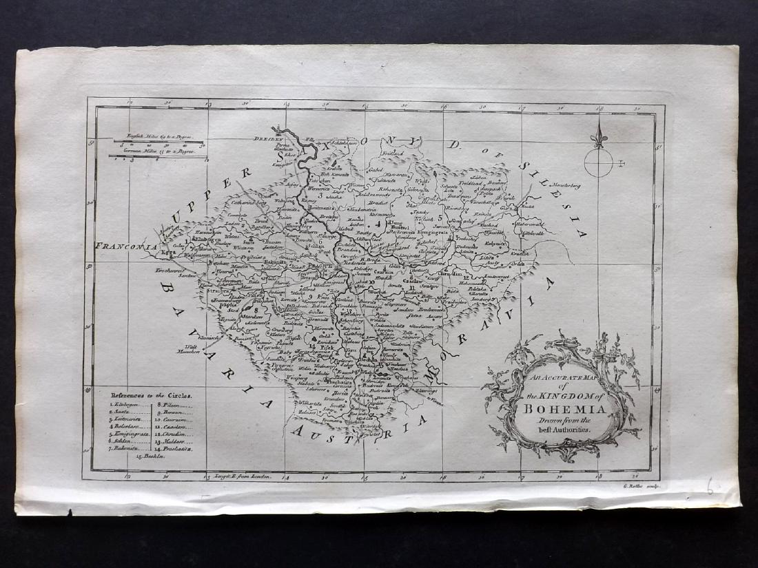 Fenning & Collyer 1765 Map of Bohemia. Czech Republic (1 of 1)
