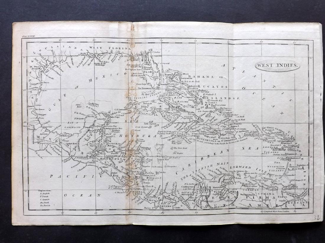 Walker, John 1795 Map of The West Indies. Caribbean (1 of 1)