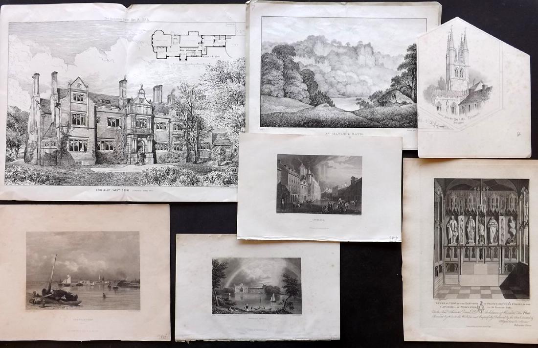 British Views 1791-1885 Lot of 7 Prints (1 of 2)