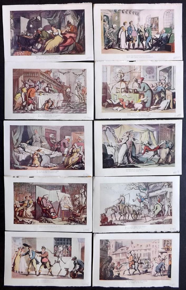 Rowlandson, Thomas 1903 Lot of 10 Dance of Death Prints (1 of 2)