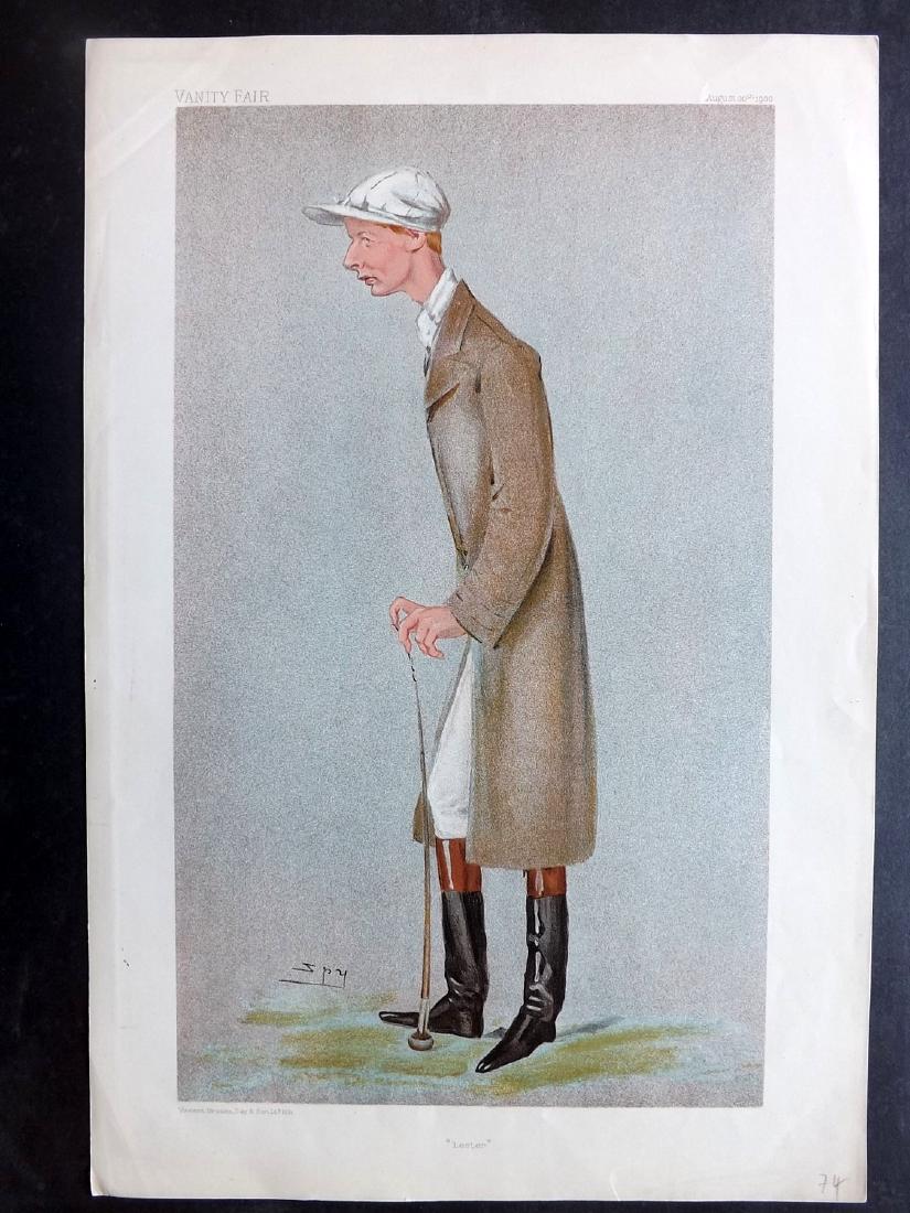 Vanity Fair Print 1900 Lester Reiff Horse Racing Jockey: Chromolithograph Published 1900, London for "Vanity Fair" Paper Size: 15 x 11 inch (38 x 28cm)