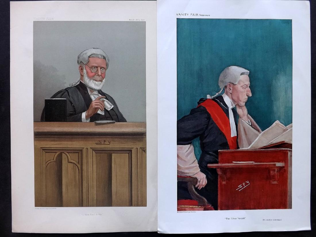 Vanity Fair Prints 1901-09 Pair of Judges. Spy Cartoons (1 of 1)