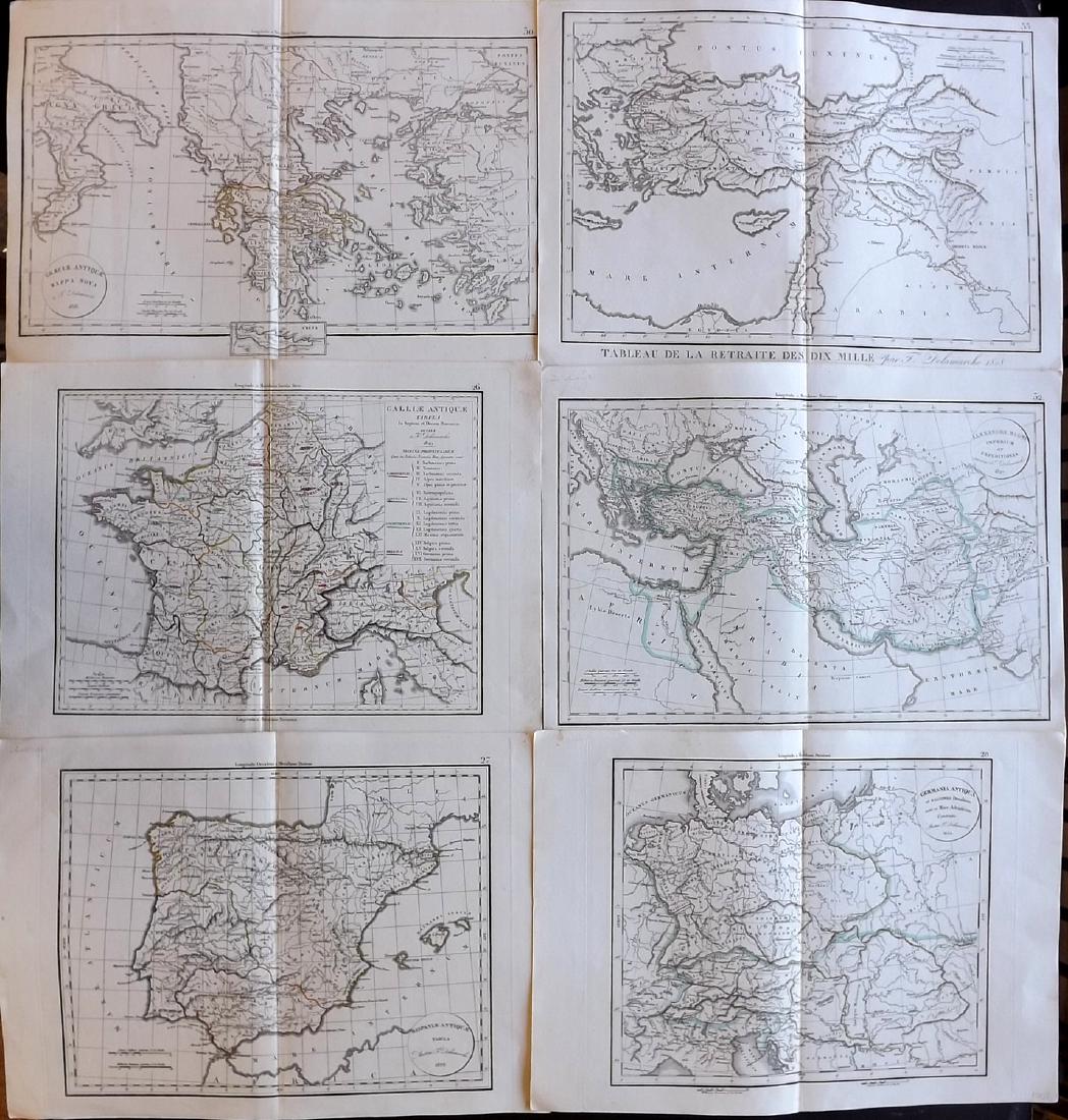 Delamarche, Felix 1829 Lot of 6 Ancient Europe Maps (1 of 2)