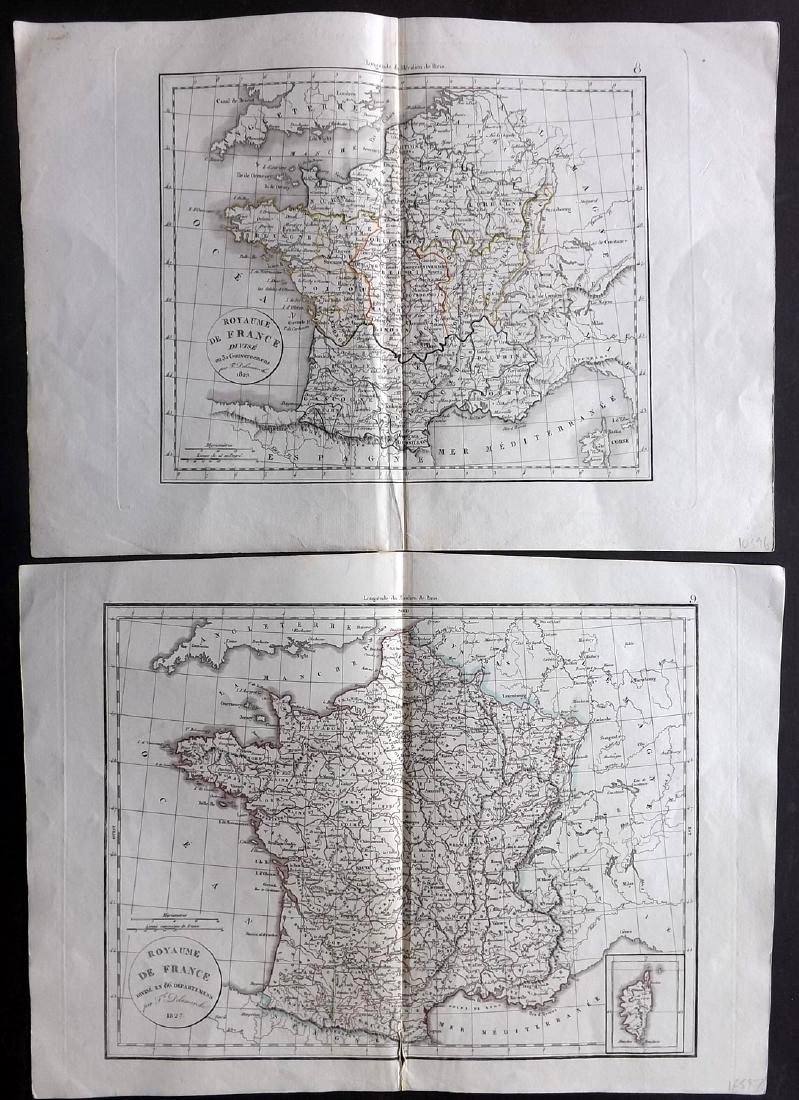 Delamarche, Felix 1829 Pair of French Maps (1 of 2)