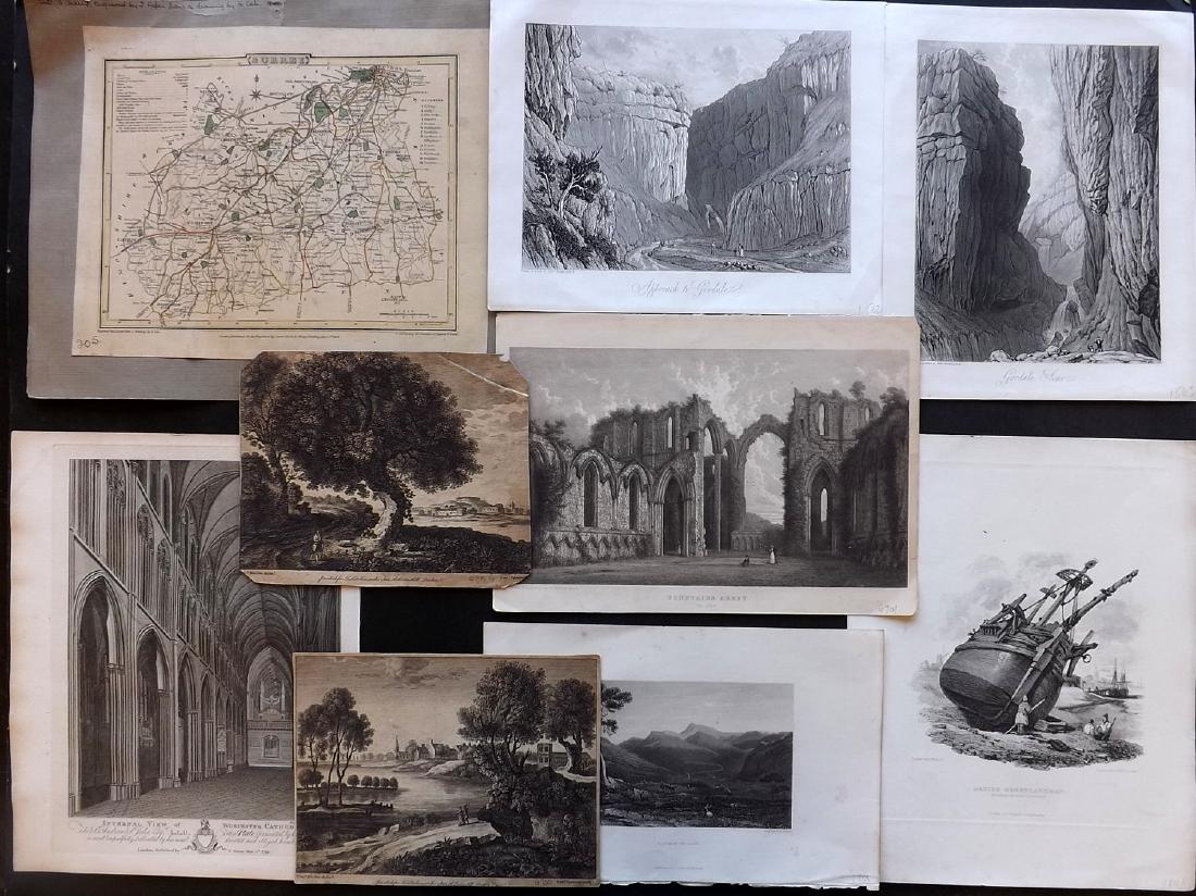 British Views C1770-1850 Lot of 10 Prints/Map (1 of 3)