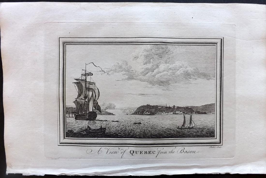 Fenning & Collyer 1765 Copper Plate of Quebec, Canada: Copper Plate Published 1764-65, London for "A New System of Geography: or, A General Description of the World" by Daniel Fenning & Joseph Collyer. Maps by G. Rollos, J. Gibson and others, mostly based